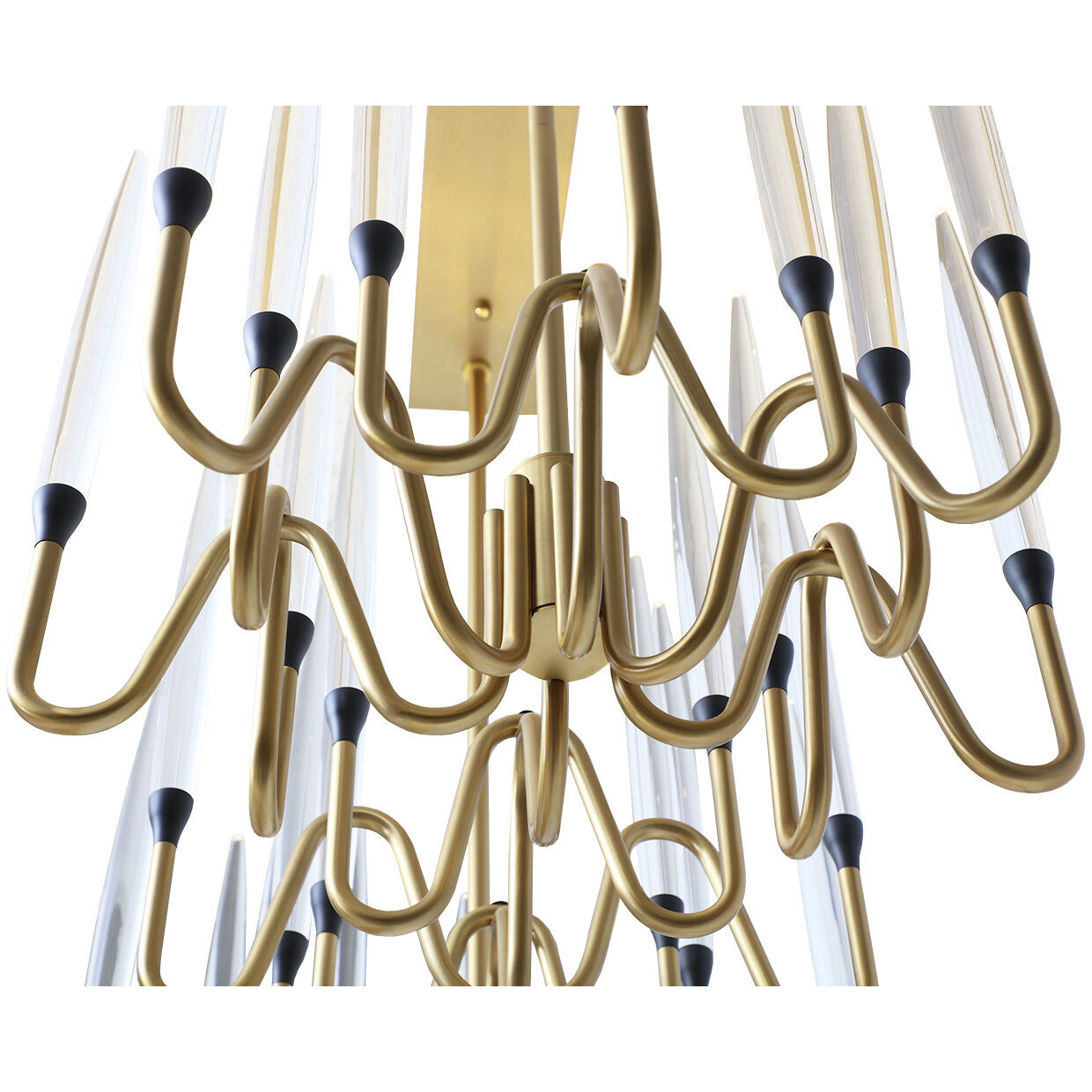 Hestia LED 40 inch Matte Black / Gold / Brushed Gold Chandelier Ceiling Light, Small
